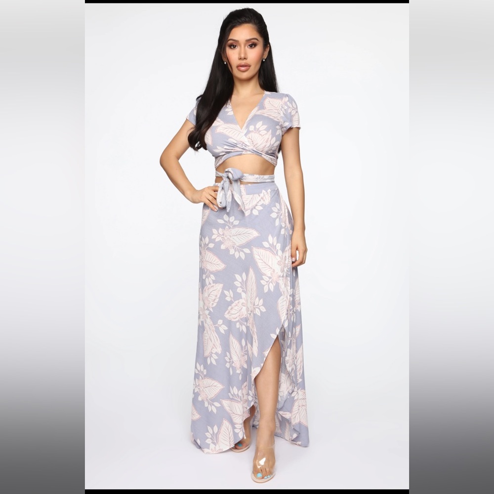 NWOT Fashion Nova-Croatia Floral Skirt Set - Lavender/combo